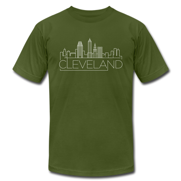 Cleveland, Ohio T-Shirt - Skyline Unisex Cleveland T Shirt - olive