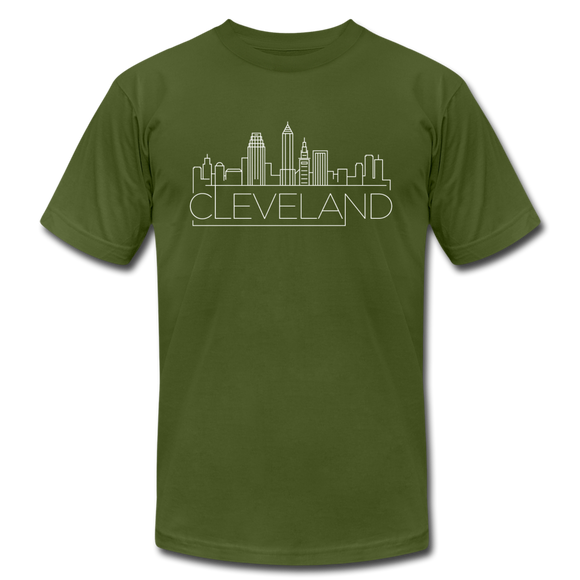 Cleveland, Ohio T-Shirt - Skyline Unisex Cleveland T Shirt - olive