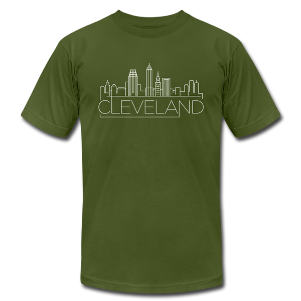 Cleveland, Ohio T-Shirt - Skyline Unisex Cleveland T Shirt - olive