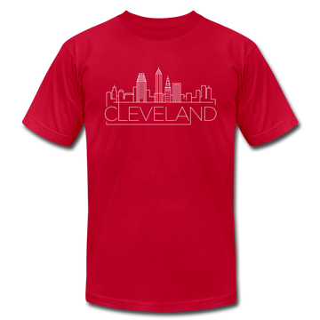 Cleveland, Ohio T-Shirt - Skyline Unisex Cleveland T Shirt - red