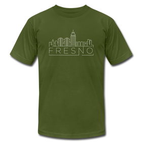 Fresno, California T-Shirt - Skyline Unisex Fresno T Shirt - olive