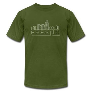 Fresno, California T-Shirt - Skyline Unisex Fresno T Shirt - olive
