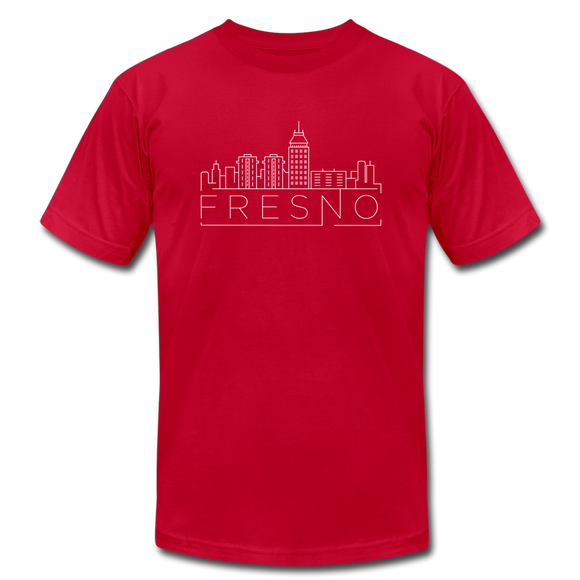 Fresno, California T-Shirt - Skyline Unisex Fresno T Shirt - red