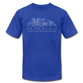 Honolulu, Hawaii T-Shirt - Skyline Unisex Honolulu T Shirt - royal blue