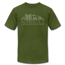 Honolulu, Hawaii T-Shirt - Skyline Unisex Honolulu T Shirt - olive