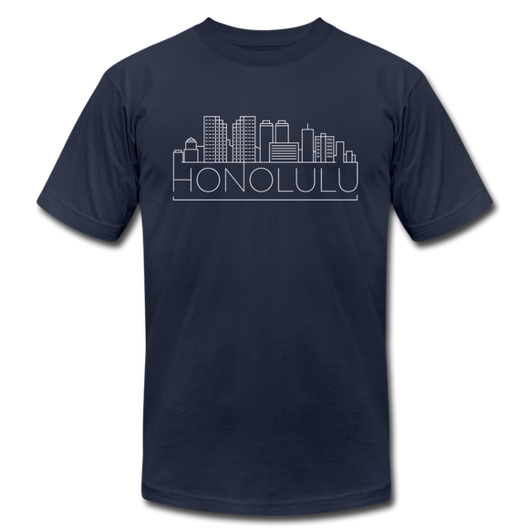 Honolulu, Hawaii T-Shirt - Skyline Unisex Honolulu T Shirt - navy