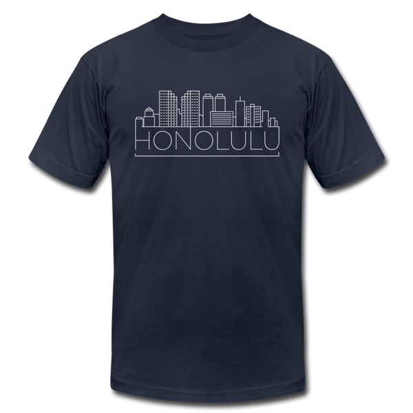 Honolulu, Hawaii T-Shirt - Skyline Unisex Honolulu T Shirt - navy