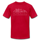 Honolulu, Hawaii T-Shirt - Skyline Unisex Honolulu T Shirt - red