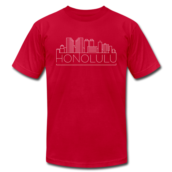 Honolulu, Hawaii T-Shirt - Skyline Unisex Honolulu T Shirt - red