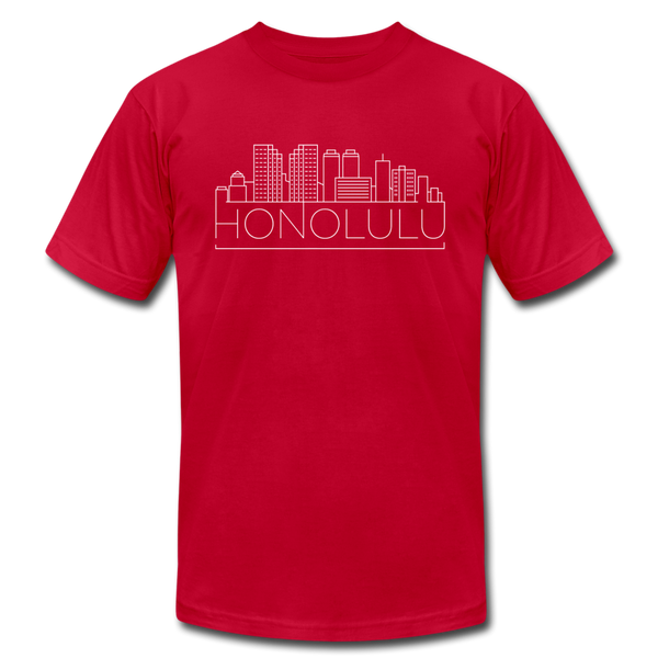 Honolulu, Hawaii T-Shirt - Skyline Unisex Honolulu T Shirt - red