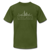 Chicago, Illinois T-Shirt - Skyline Unisex Chicago T Shirt - olive
