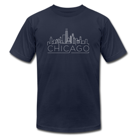 Chicago, Illinois T-Shirt - Skyline Unisex Chicago T Shirt - navy