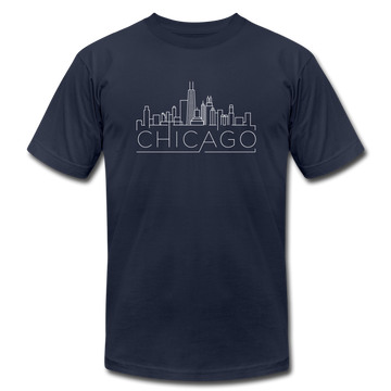 Chicago, Illinois T-Shirt - Skyline Unisex Chicago T Shirt - navy