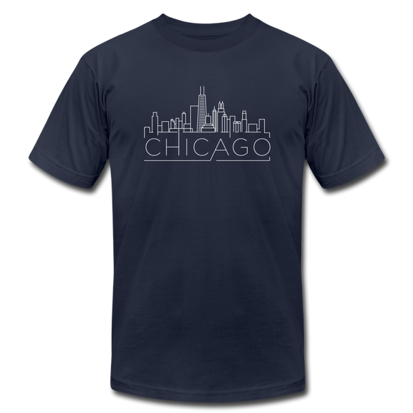 Chicago, Illinois T-Shirt - Skyline Unisex Chicago T Shirt - navy