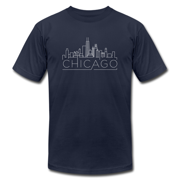Chicago, Illinois T-Shirt - Skyline Unisex Chicago T Shirt - navy