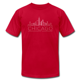 Chicago, Illinois T-Shirt - Skyline Unisex Chicago T Shirt - red