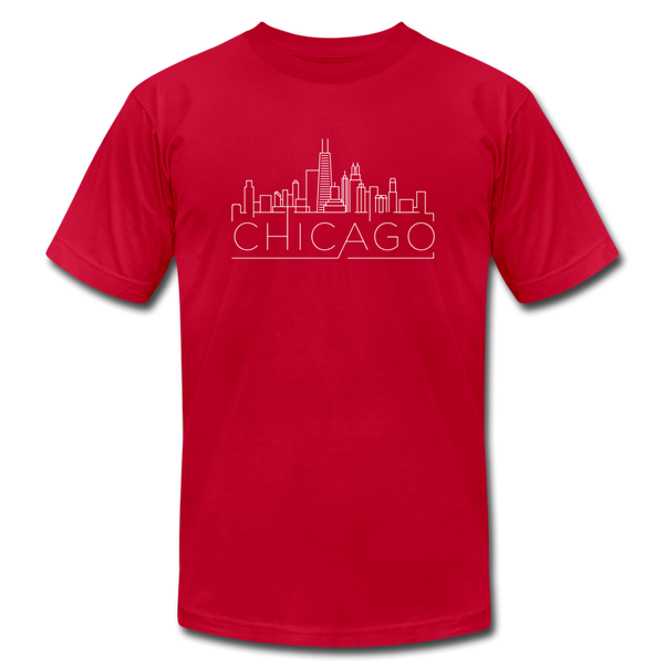 Chicago, Illinois T-Shirt - Skyline Unisex Chicago T Shirt - red
