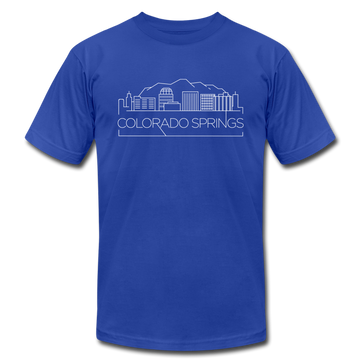Colorado Springs, Colorado T-Shirt - Skyline Unisex Colorado Springs T Shirt - royal blue