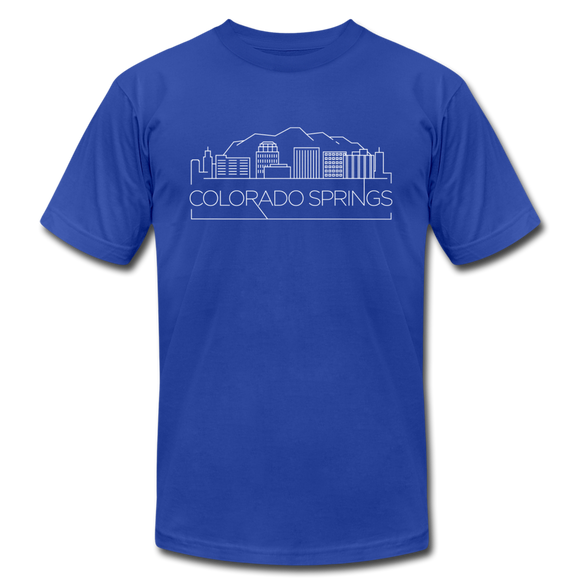 Colorado Springs, Colorado T-Shirt - Skyline Unisex Colorado Springs T Shirt - royal blue