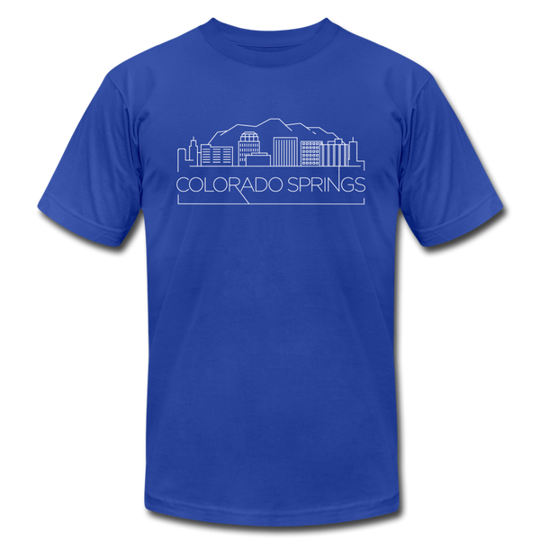 Colorado Springs, Colorado T-Shirt - Skyline Unisex Colorado Springs T Shirt - royal blue