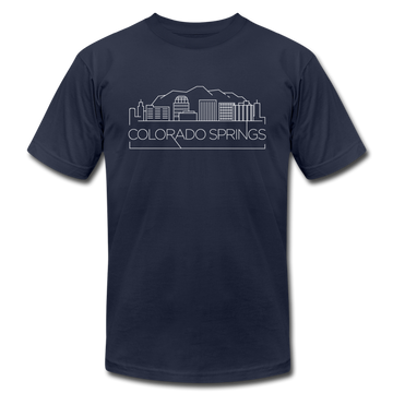 Colorado Springs, Colorado T-Shirt - Skyline Unisex Colorado Springs T Shirt - navy