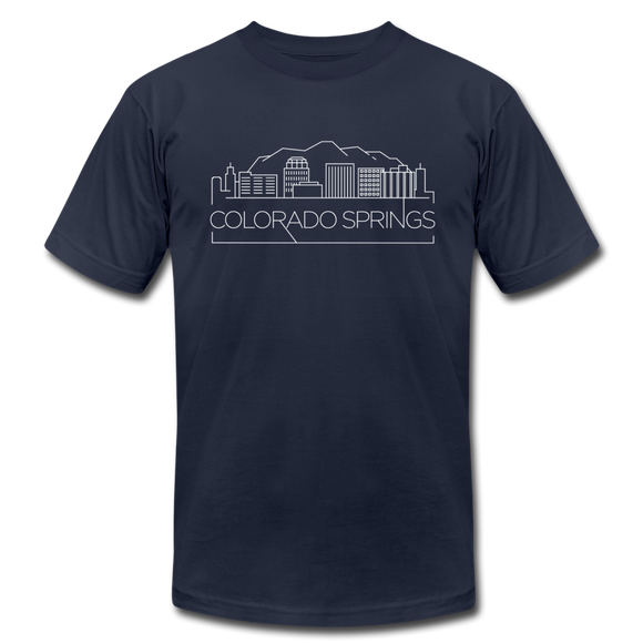 Colorado Springs, Colorado T-Shirt - Skyline Unisex Colorado Springs T Shirt - navy