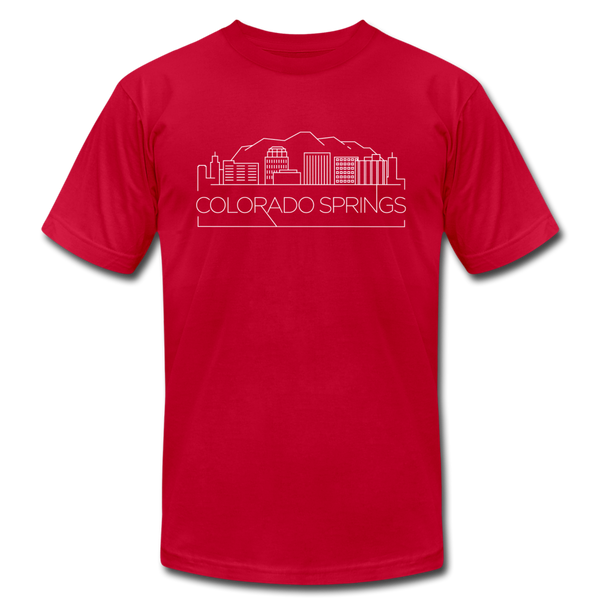 Colorado Springs, Colorado T-Shirt - Skyline Unisex Colorado Springs T Shirt - red