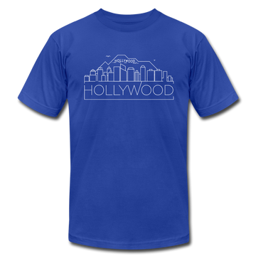 Hollywood, California T-Shirt - Skyline Unisex Hollywood T Shirt - royal blue