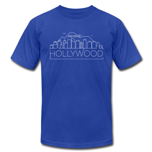 Hollywood, California T-Shirt - Skyline Unisex Hollywood T Shirt - royal blue