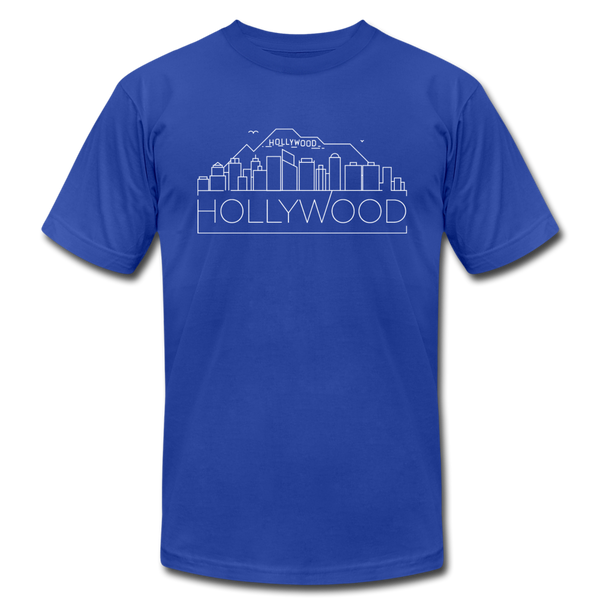 Hollywood, California T-Shirt - Skyline Unisex Hollywood T Shirt - royal blue