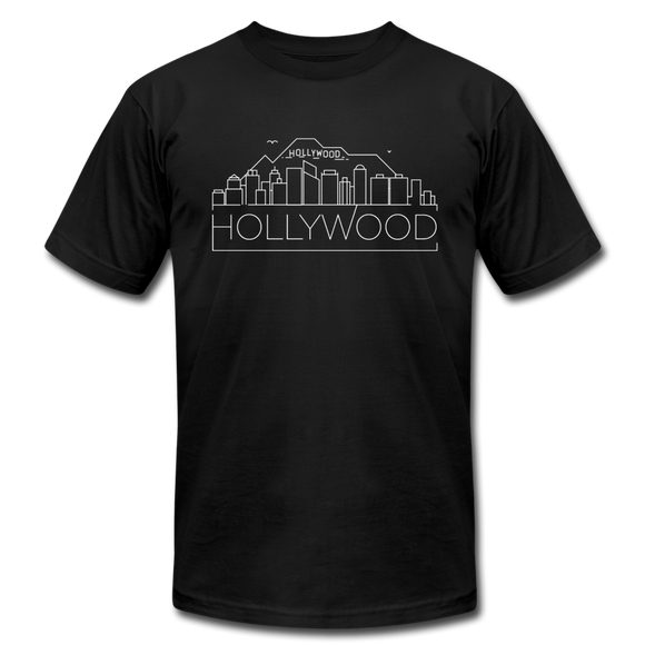 Hollywood, California T-Shirt - Skyline Unisex Hollywood T Shirt - black