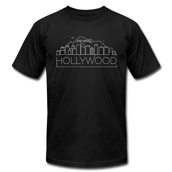 Hollywood, California T-Shirt - Skyline Unisex Hollywood T Shirt - black