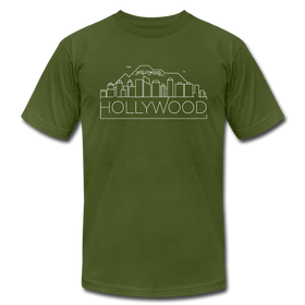 Hollywood, California T-Shirt - Skyline Unisex Hollywood T Shirt - olive