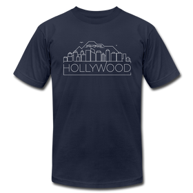 Hollywood, California T-Shirt - Skyline Unisex Hollywood T Shirt - navy