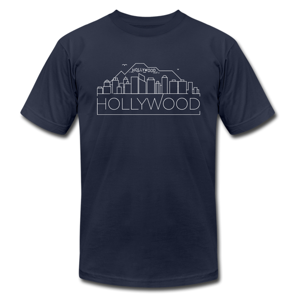 Hollywood, California T-Shirt - Skyline Unisex Hollywood T Shirt - navy
