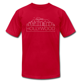 Hollywood, California T-Shirt - Skyline Unisex Hollywood T Shirt - red