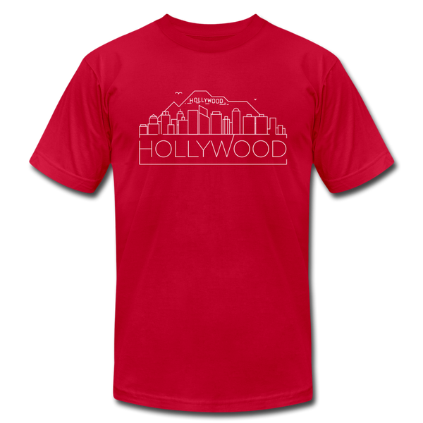 Hollywood, California T-Shirt - Skyline Unisex Hollywood T Shirt - red