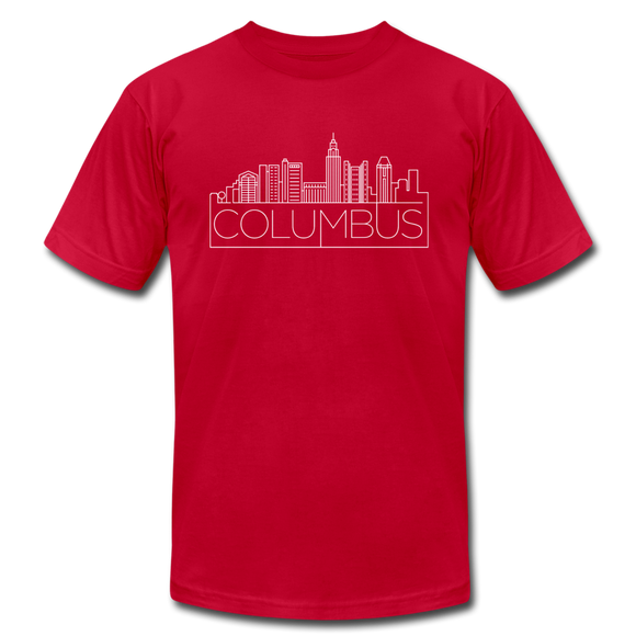 Columbus, Ohio T-Shirt - Skyline Unisex Columbus T Shirt - red