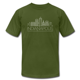 Indianapolis, Indiana T-Shirt - Skyline Unisex Indianapolis T Shirt - olive