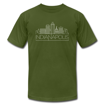 Indianapolis, Indiana T-Shirt - Skyline Unisex Indianapolis T Shirt - olive