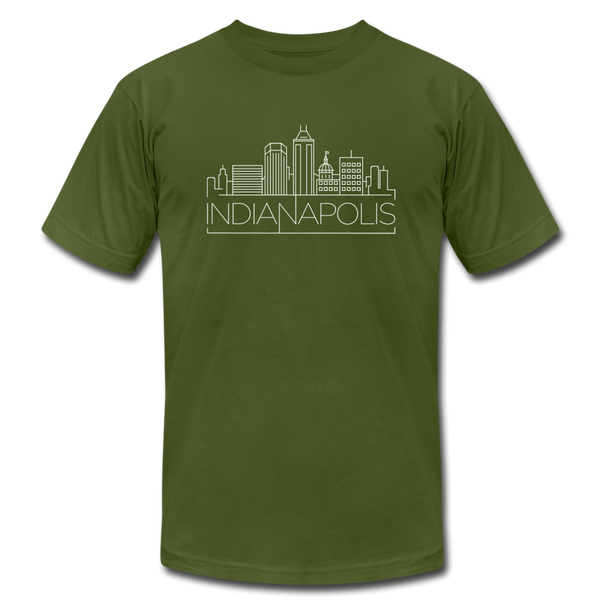 Indianapolis, Indiana T-Shirt - Skyline Unisex Indianapolis T Shirt - olive