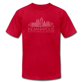 Indianapolis, Indiana T-Shirt - Skyline Unisex Indianapolis T Shirt - red