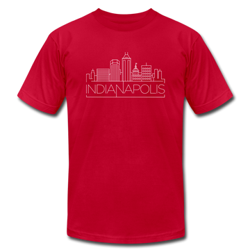 Indianapolis, Indiana T-Shirt - Skyline Unisex Indianapolis T Shirt - red