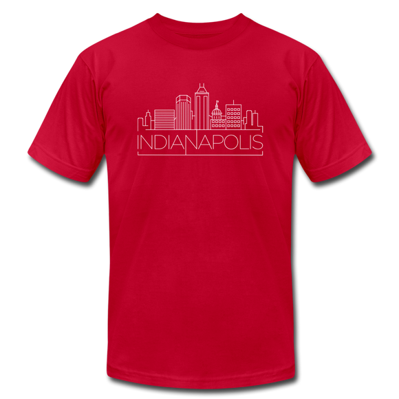 Indianapolis, Indiana T-Shirt - Skyline Unisex Indianapolis T Shirt - red