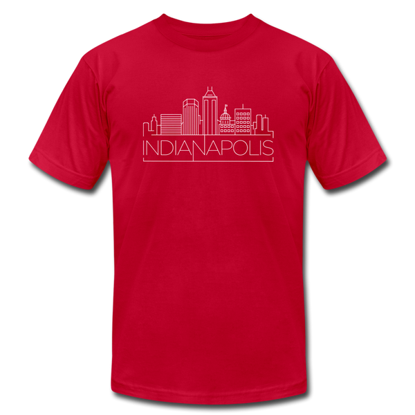 Indianapolis, Indiana T-Shirt - Skyline Unisex Indianapolis T Shirt - red