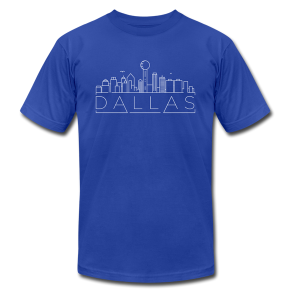 Dallas, Texas T-Shirt - Skyline Unisex Dallas T Shirt - royal blue