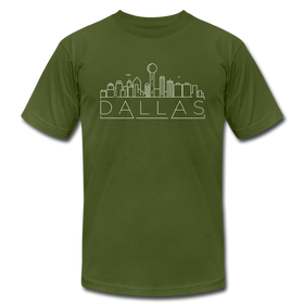 Dallas, Texas T-Shirt - Skyline Unisex Dallas T Shirt - olive