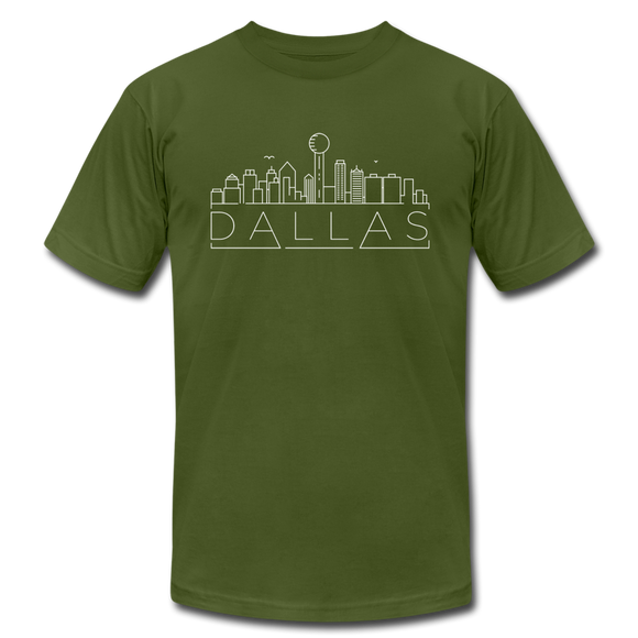 Dallas, Texas T-Shirt - Skyline Unisex Dallas T Shirt - olive