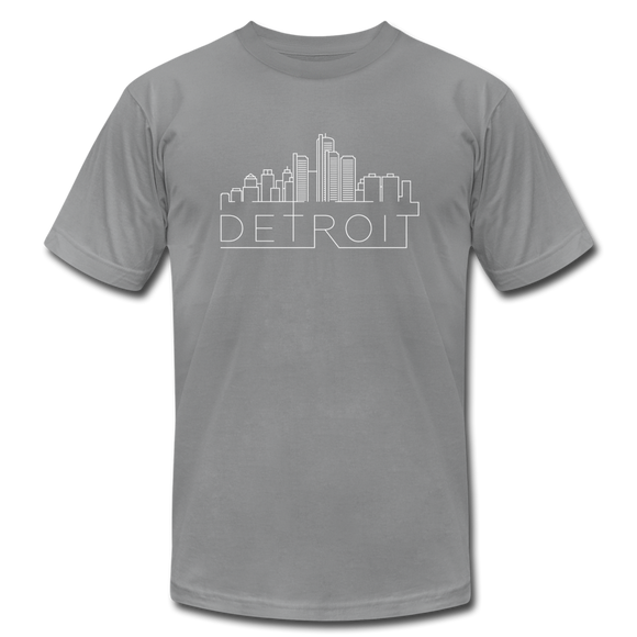 Detroit, Michigan T-Shirt - Skyline Unisex Detroit T Shirt - slate