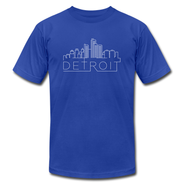 Detroit, Michigan T-Shirt - Skyline Unisex Detroit T Shirt - royal blue